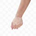 Close-up of a closed fist on a white background