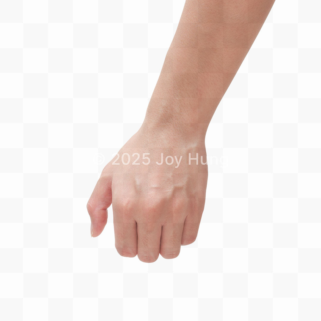 Hand on a white background.