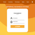 Login screen for an internal business system with a white form on an orange background